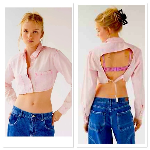 Urban Outfitters BDG Davidson Crop Blouse - Picture 1 of 6